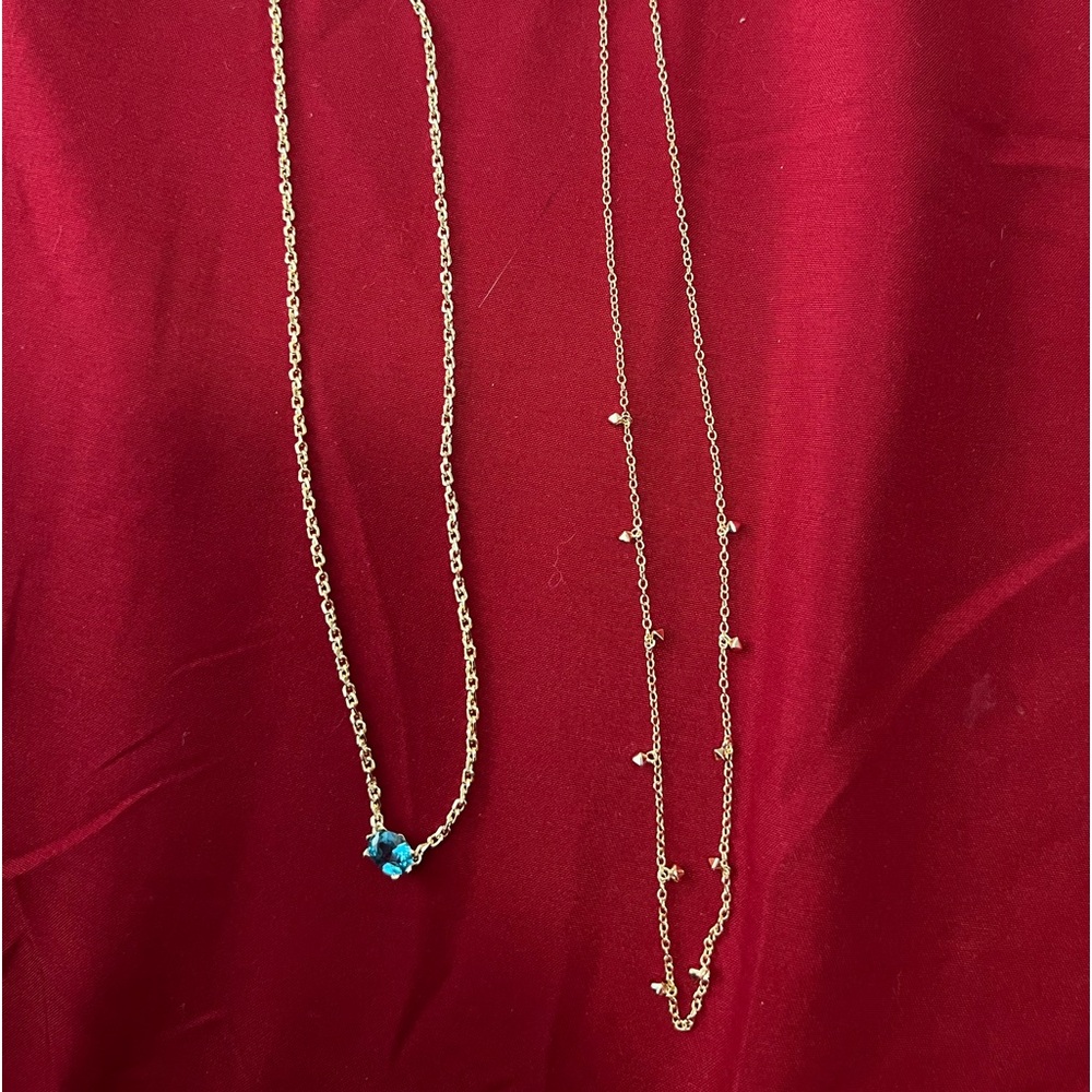 Kendra Scott Cailin Gold Pendant Necklace Aquamarine